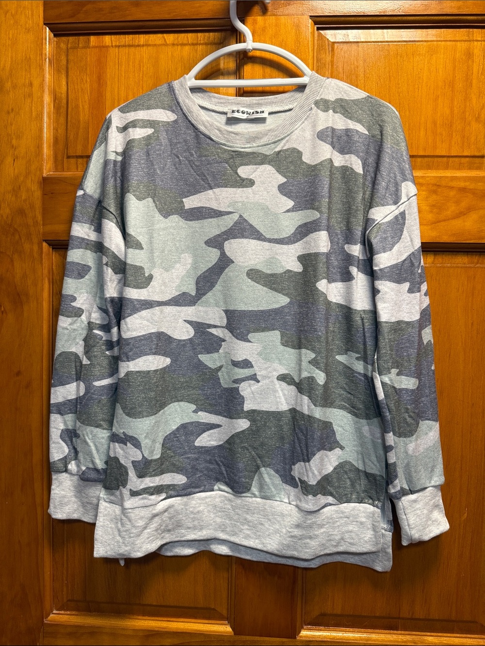 Men's Camo Crewneck Sweatshirt - Gray/Olive